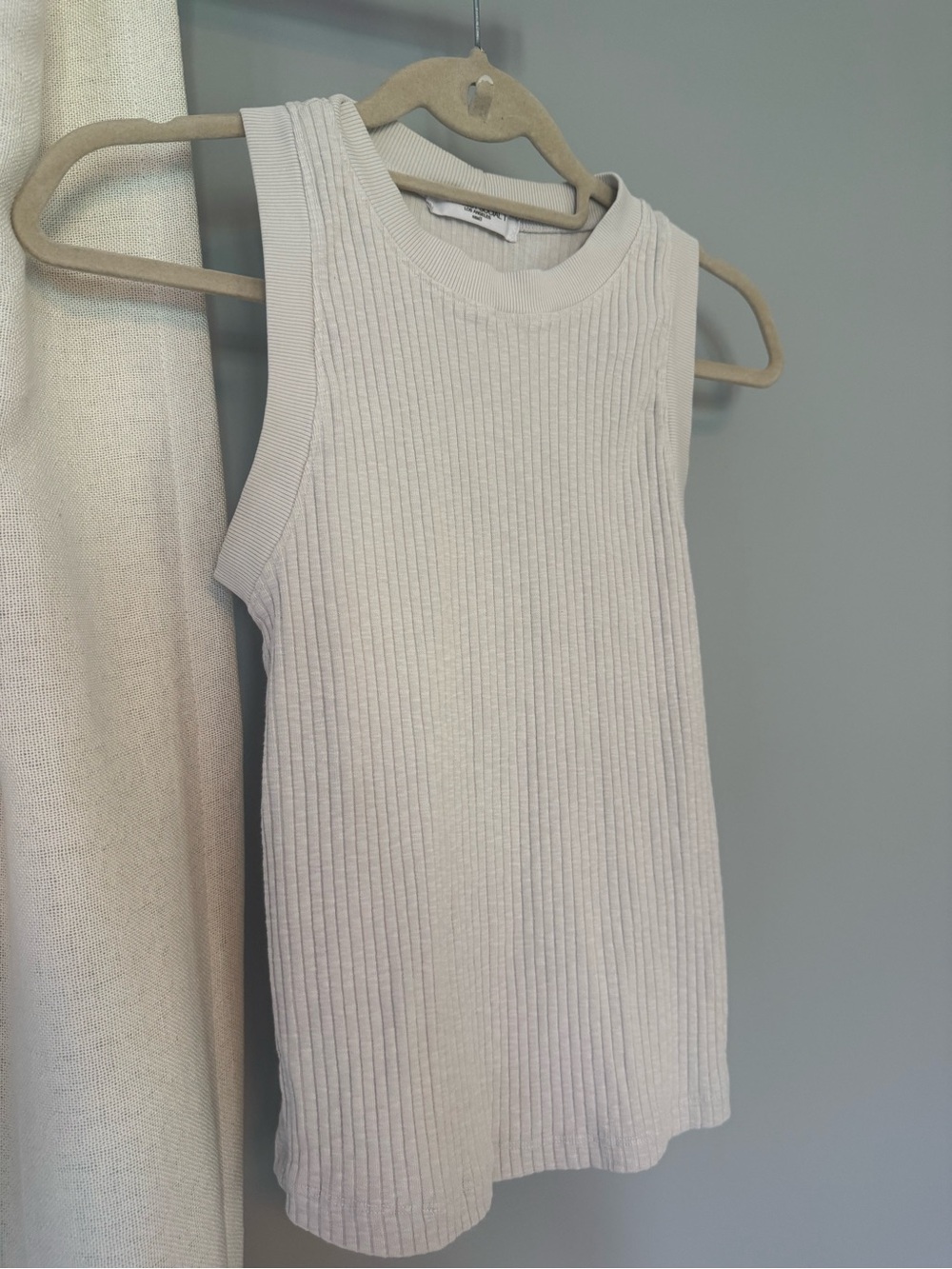 Project Social T Ribbed Tank Top in Cream